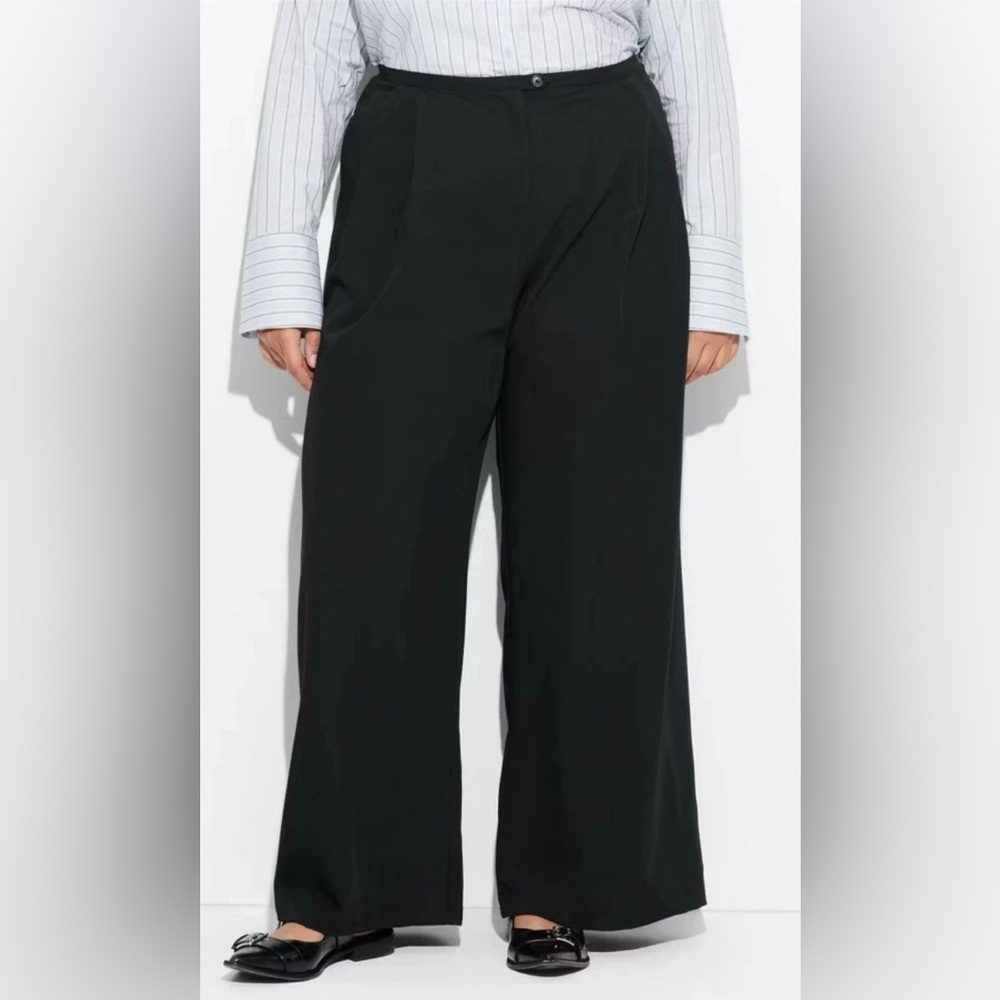 Wild Fable Women's Low-Rise Wide Leg Trousers Black Size Large NWT